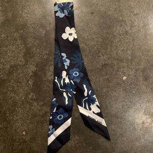 Michael Kors Navy and White Floral Scarf
